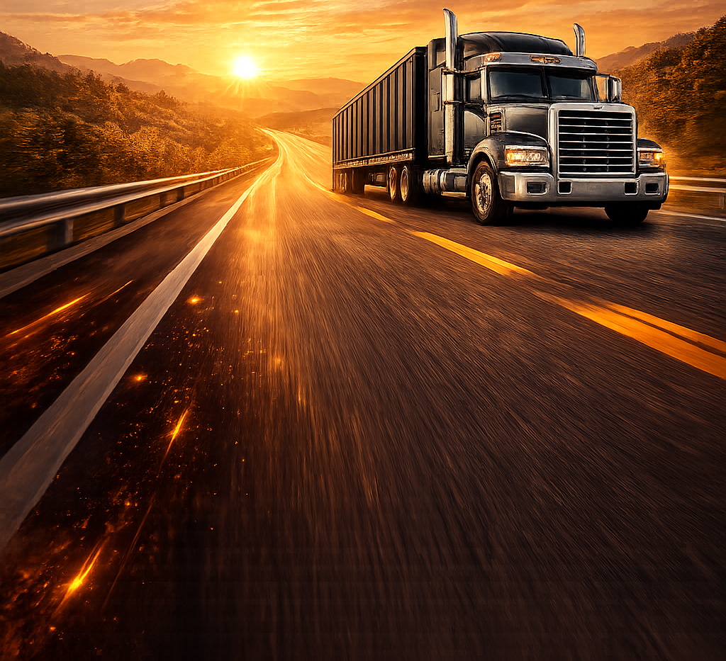 Heavy-duty truck on open road